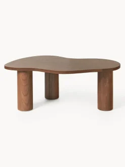 Mesa de centro de forma orgánica de madera de nogal Didi