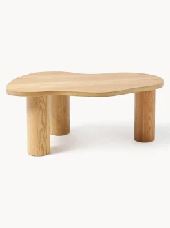 Mesa de centro de forma orgánica de madera de roble Didi