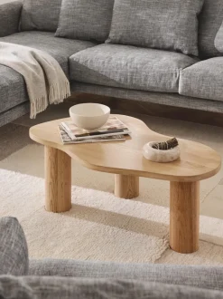 Mesa de centro de forma orgánica de madera de roble Didi