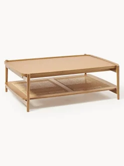 Mesa de centro de madera con espacio de almacenaje de tejido vienés Libby