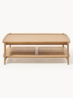 Mesa de centro de madera con espacio de almacenaje de tejido vienés Libby