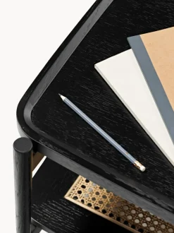 Mesa de centro de madera con espacio de almacenaje de tejido vienés Libby