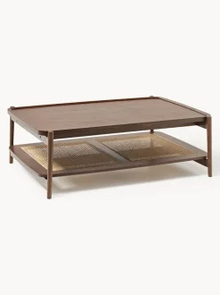 Mesa de centro de madera con espacio de almacenaje de tejido vienés Libby