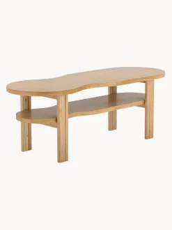 Mesa de centro de madera de caucho en forma orgánica Valria