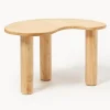 Mesa de centro de madera de caucho con forma orgánica Luppa