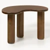 Mesa de centro de madera de caucho con forma orgánica Luppa