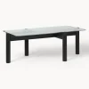 Mesa de centro de madera de haya con tablero de cristal Kob