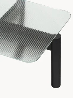 Mesa de centro de madera de haya con tablero de cristal Kob