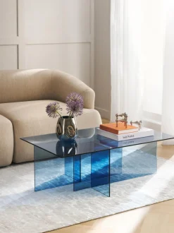 Mesa de centro de vidrio Anouk, 102 cm