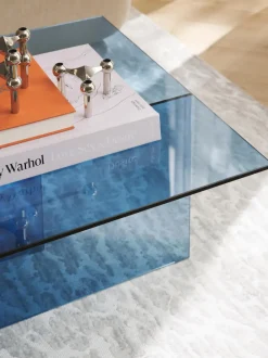 Mesa de centro de vidrio Anouk, 102 cm
