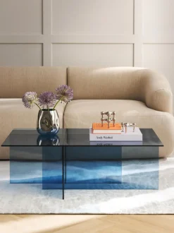 Mesa de centro de vidrio Anouk, 102 cm