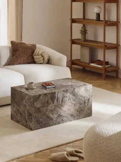 Mesa de centro en look mármol Lesley