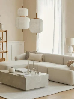 Mesa de centro en look travertino Lesley