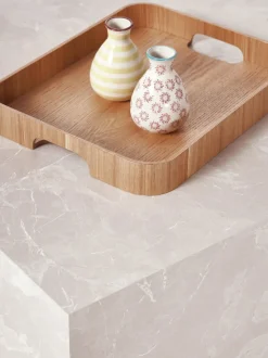 Mesa de centro en look travertino Lesley