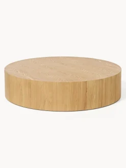 Mesa de centro grande redonda de madera Dan