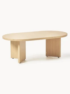 Mesa de centro ovalada de madera Toni