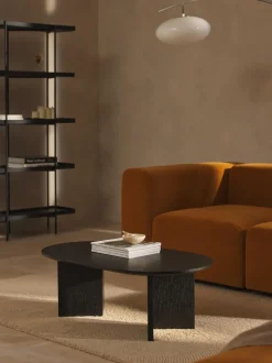 Mesa de centro ovalada de madera Toni