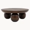 Mesa de centro redonda de madera de mango Sculpt