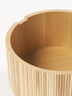 Mesa de centro redonda de madera Nele, con espacio de almacenamiento