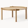 Mesa de centro redonda de madera de roble Woody