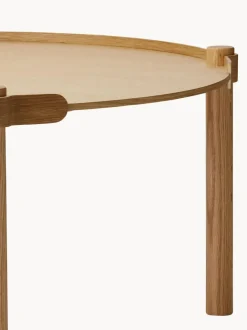 Mesa de centro redonda de madera de roble Woody