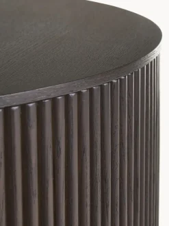 Mesa de centro redonda de madera con espacio de almacenamiento Nele