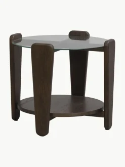 Mesa de centro redonda de madera de roble Arran