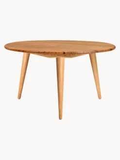 Mesa de centro redonda de madera de roble y teca CH008