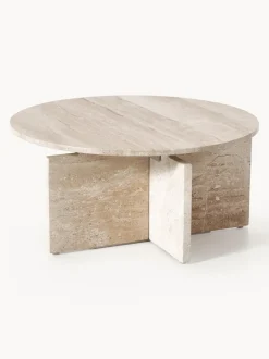 Mesa de centro redonda de travertino Marisa