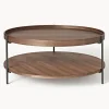 Mesa de centro redonda grande de madera Renee