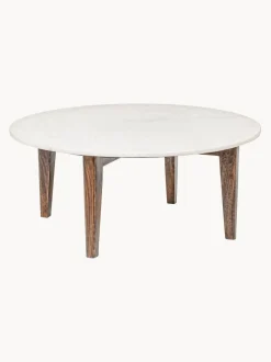 Mesa de centro redonda Sylvester, tablero de mármol
