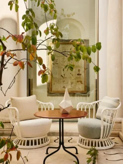 Mesa de comedor bistro redonda con tablero de cerámica Carmel, Ø 75 x 73 cm
