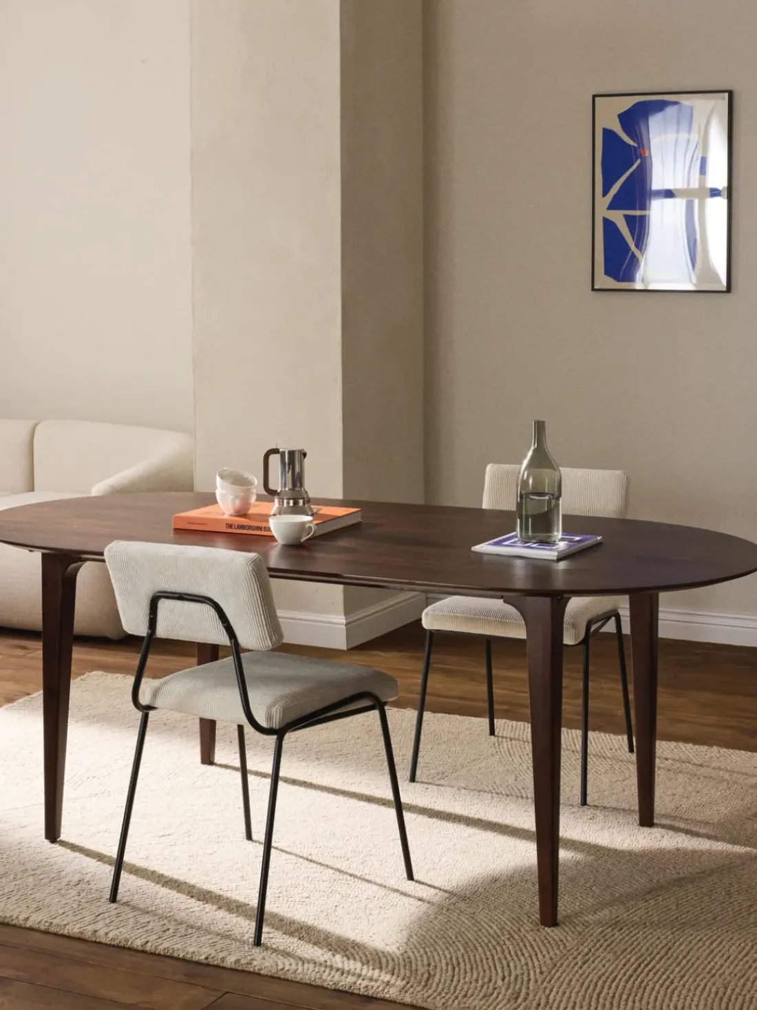 Mesa de comedor de madera de mango Archie, tamaños diferentes