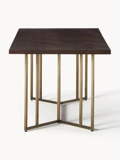 Mesa de comedor de madera de mango con diseño espiga Luca, tamaños diferentes