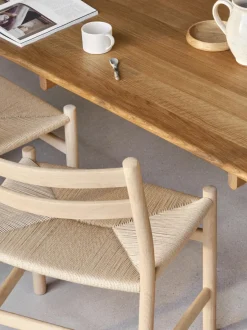 Mesa de comedor de madera roble CH327, 248 x 62 cm