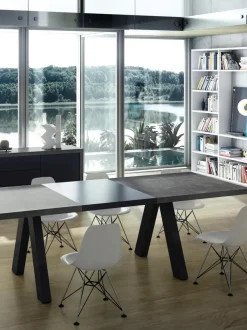 Mesa de comedor extensible en look cemento Apex, 200-250 x 100 cm