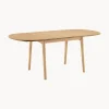 Mesa de comedor extensible ovalada de madera de roble CH002, 90 - 188 x 90 cm