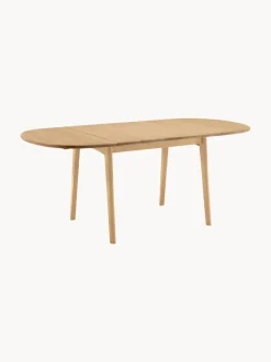 Mesa de comedor extensible ovalada de madera de roble CH002, 90 - 188 x 90 cm