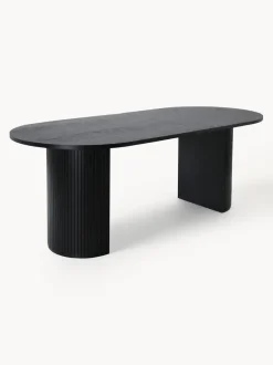 Mesa de comedor ovalada de madera Bianca, 200 x 90 cm