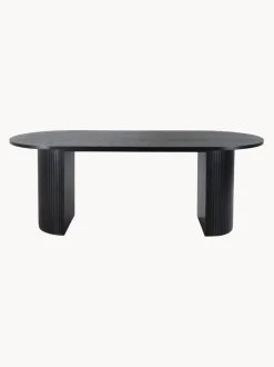 Mesa de comedor ovalada de madera Bianca, 200 x 90 cm