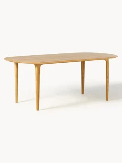 Mesa de comedor ovalada de madera de roble maciza Archie, 200 x 100 cm