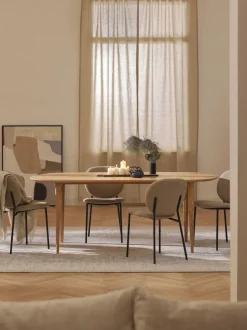 Mesa de comedor ovalada de madera de roble maciza Archie, 200 x 100 cm