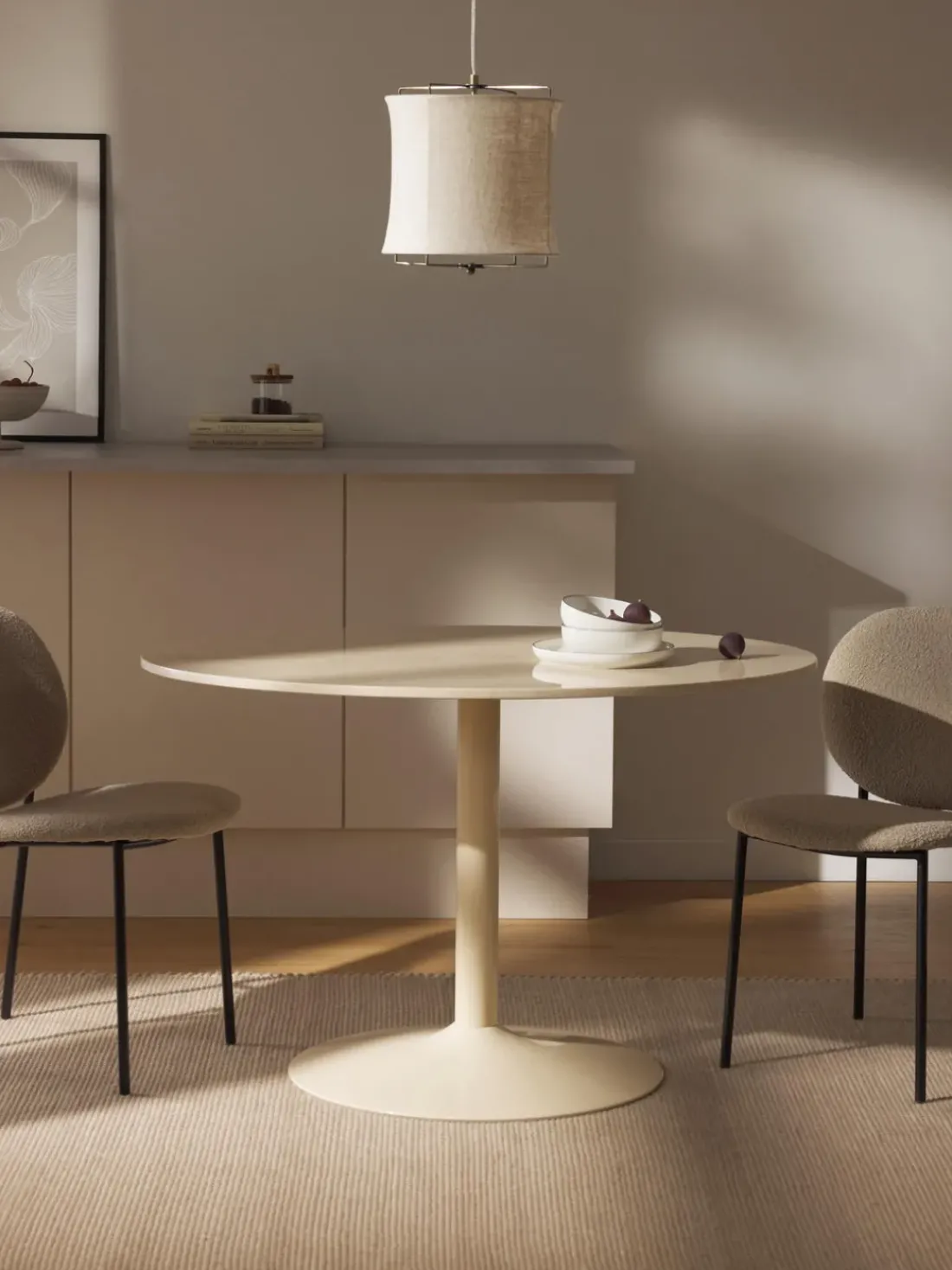 Mesa de comedor ovalada de mármol Miley, 120 x 90 cm