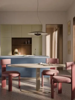 Mesa de comedor ovalada de mármol Miley, tamaños diferentes