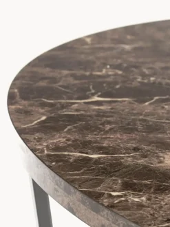 Mesa de comedor redonda Amble con tablero en look mármol, Ø 110 cm