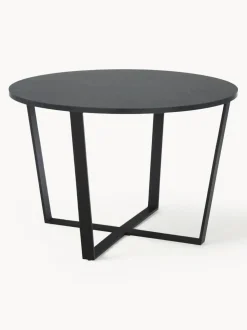 Mesa de comedor redonda Amble con tablero en look mármol, Ø 110 cm