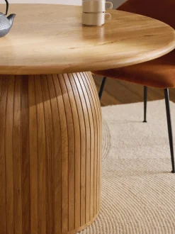 Mesa de comedor redonda con estructura estriada Nelly, tamaños diferentes