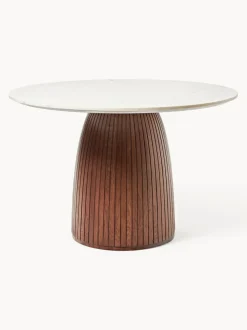 Mesa de comedor redonda con tablero de mármol Nelly, tamaños diferentes