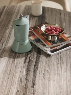 Mesa de comedor redonda con tablero de mármol Noam