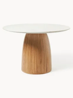 Mesa de comedor redonda con tablero de mármol Nelly, tamaños diferentes